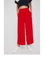 Spodnie spodnie damskie kolor czerwony szerokie high waist - Answear.com Tommy Hilfiger