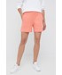 Spodnie Tommy Hilfiger szorty bawełniane damskie kolor pomarańczowy gładkie high waist
