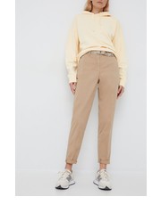 Spodnie spodnie damskie kolor beżowy proste high waist - Answear.com Tommy Hilfiger