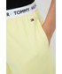 Spodnie Tommy Hilfiger spodnie dresowe damskie kolor żółty gładkie
