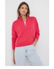 Sweter sweter bawełniany damski kolor różowy - Answear.com Tommy Hilfiger