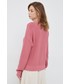 Sweter Tommy Hilfiger kardigan bawełniany damski kolor różowy