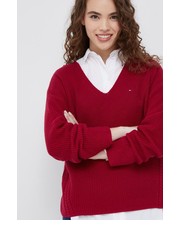 Sweter sweter bawełniany damski kolor czerwony - Answear.com Tommy Hilfiger