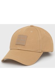Czapka czapka bawełniana kolor beżowy z aplikacją - Answear.com Tommy Hilfiger