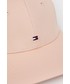 Czapka Tommy Hilfiger czapka bawełniana kolor różowy gładka