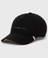 Czapka Tommy Hilfiger czapka bawełniana 1985 kolor czarny z aplikacją