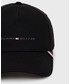 Czapka Tommy Hilfiger czapka bawełniana 1985 kolor czarny z aplikacją