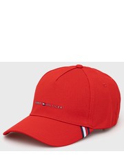 Czapka czapka bawełniana 1985 kolor czerwony z aplikacją - Answear.com Tommy Hilfiger