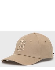 Czapka czapka bawełniana kolor beżowy wzorzysta - Answear.com Tommy Hilfiger
