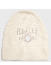 Czapka czapka bawełniana kolor biały z cienkiej dzianiny bawełniana - Answear.com Tommy Hilfiger