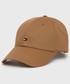 Czapka Tommy Hilfiger czapka kolor brązowy gładka