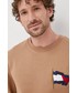 Bluza męska Tommy Hilfiger bluza bawełniana męska kolor brązowy z aplikacją