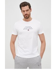 T-shirt - koszulka męska t-shirt bawełniany kolor biały z nadrukiem - Answear.com Tommy Hilfiger
