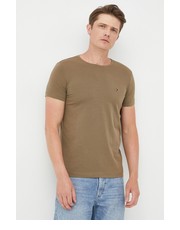 T-shirt - koszulka męska t-shirt męski kolor zielony gładki - Answear.com Tommy Hilfiger