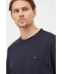 T-shirt - koszulka męska Tommy Hilfiger t-shirt bawełniany kolor granatowy gładki