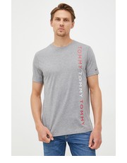 T-shirt - koszulka męska t-shirt bawełniany kolor szary z nadrukiem - Answear.com Tommy Hilfiger