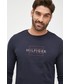 T-shirt - koszulka męska Tommy Hilfiger longsleeve bawełniany kolor granatowy z nadrukiem