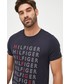 T-shirt - koszulka męska Tommy Hilfiger t-shirt bawełniany kolor granatowy z nadrukiem