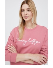 Bluza bluza bawełniana damska kolor różowy z aplikacją - Answear.com Tommy Hilfiger