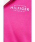 Bluza Tommy Hilfiger bluza bawełniana damska kolor różowy z kapturem z nadrukiem