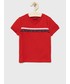 Koszulka Tommy Hilfiger t-shirt dziecięcy kolor czerwony z aplikacją