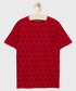 Koszulka Tommy Hilfiger t-shirt bawełniany dziecięcy kolor czerwony gładki
