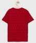 Koszulka Tommy Hilfiger t-shirt bawełniany dziecięcy kolor czerwony gładki