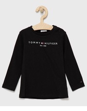 Koszulka Longsleeve bawełniany dziecięcy kolor czarny z nadrukiem - Answear.com Tommy Hilfiger