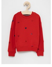 Bluza Bluza bawełniana dziecięca kolor czerwony z aplikacją - Answear.com Tommy Hilfiger