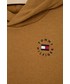 Bluza Tommy Hilfiger Bluza dziecięca kolor brązowy z kapturem gładka