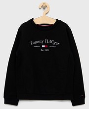 Bluza Bluza bawełniana dziecięca kolor czarny z aplikacją - Answear.com Tommy Hilfiger