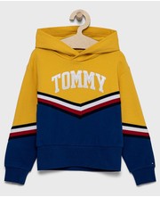 Bluza Bluza dziecięca kolor żółty z kapturem z nadrukiem - Answear.com Tommy Hilfiger