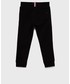 Spodnie Tommy Hilfiger Spodnie dziecięce kolor czarny z nadrukiem