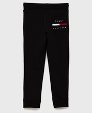 Spodnie Spodnie dziecięce kolor czarny z aplikacją - Answear.com Tommy Hilfiger