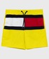 Spodnie Tommy Hilfiger szorty kąpielowe dziecięce kolor żółty