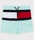 Spodnie Tommy Hilfiger szorty kąpielowe dziecięce kolor turkusowy