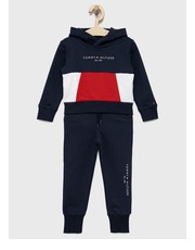 Dres dres bawełniany dziecięcy kolor granatowy z kapturem wzorzysty - Answear.com Tommy Hilfiger
