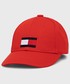 Czapka dziecięca Tommy Hilfiger czapka bawełniana dziecięca kolor czerwony z aplikacją