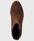 Sztyblety Tommy Hilfiger sztyblety zamszowe Th Suede Flat Boot damskie kolor brązowy na płaskim obcasie
