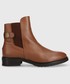 Sztyblety Tommy Hilfiger sztyblety skórzane Th Leather Flat Boot damskie kolor brązowy na płaskim obcasie