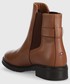 Sztyblety Tommy Hilfiger sztyblety skórzane Th Leather Flat Boot damskie kolor brązowy na płaskim obcasie