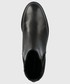Sztyblety Tommy Hilfiger sztyblety skórzane Th Leather Flat Boot damskie kolor czarny na płaskim obcasie