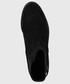 Sztyblety Tommy Hilfiger sztyblety zamszowe Th Suede Flat Boot damskie kolor czarny na płaskim obcasie