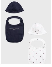 Akcesoria zestaw czapeczka i śliniak niemowlęcy (2-pack) kolor granatowy - Answear.com Tommy Hilfiger