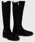 Kozaki Tommy Hilfiger kozaki TH Essentials Longboot damskie kolor czarny na płaskim obcasie