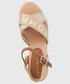 Sandały na obcasie Tommy Hilfiger sandały damskie kolor beżowy na koturnie