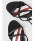 Sandały na obcasie Tommy Hilfiger sandały skórzane kolor czarny
