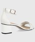 Sandały na obcasie Tommy Hilfiger sandały skórzane damskie kolor biały na słupku