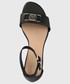 Sandały na obcasie Tommy Hilfiger sandały skórzane damskie kolor czarny na słupku
