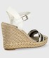 Sandały na obcasie Tommy Hilfiger sandały damskie kolor biały na koturnie